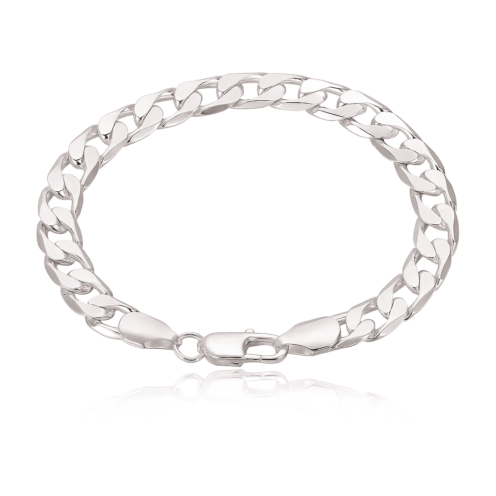 Sterling Silver Curb Link Bracelet Classic Chain Design