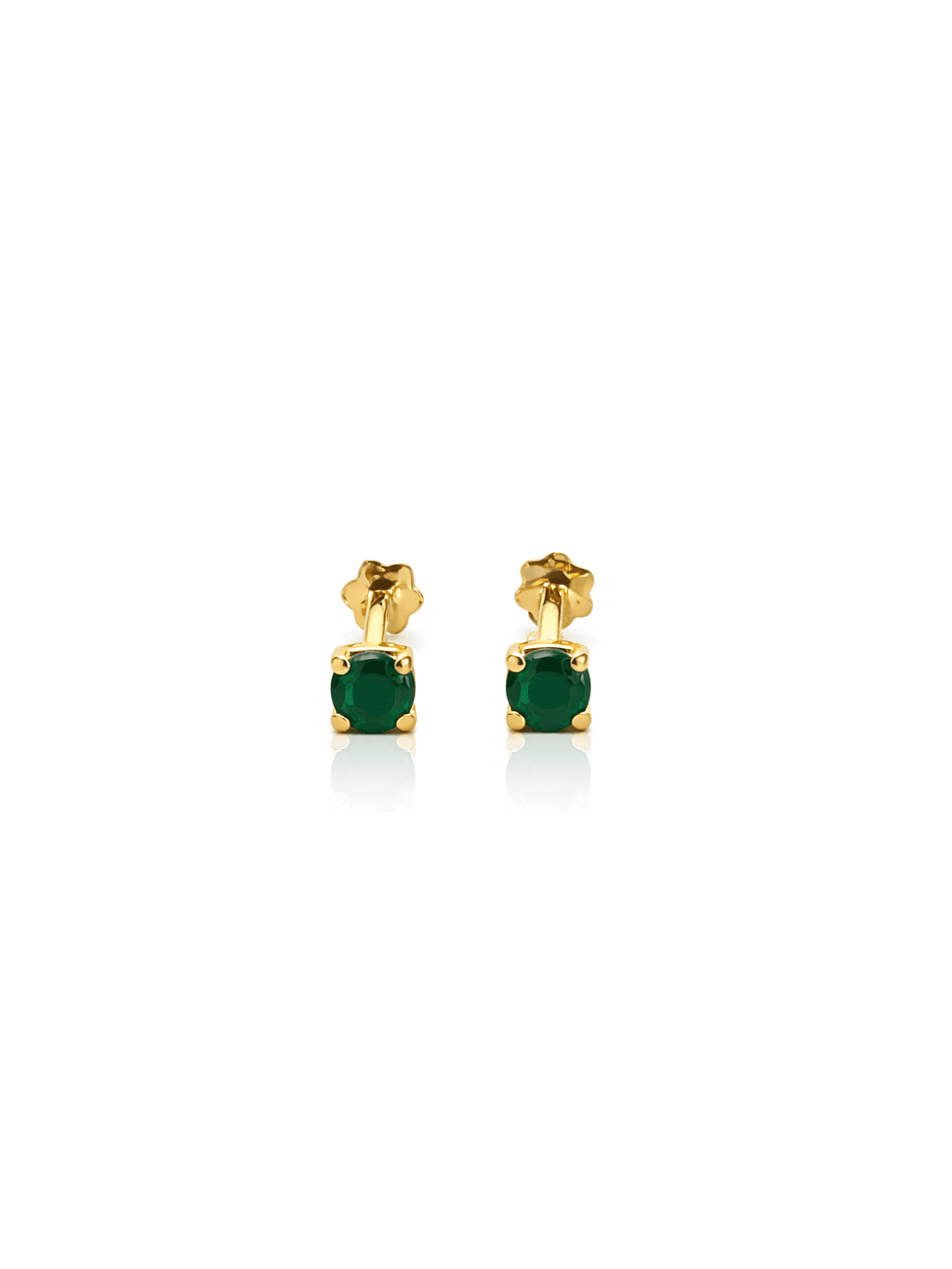 21K Gold Emerald Stud Tops for Girls