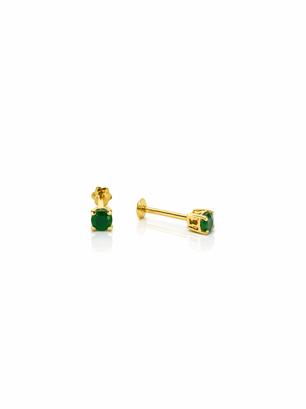 21K Gold Emerald Stud Tops for Girls