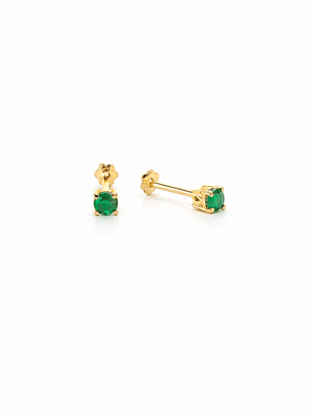 21K Gold Emerald Stud Tops for Girls