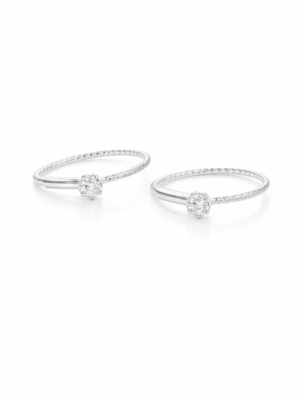 Dainty Sterling Silver Twisted Rope Hoops Earrings 