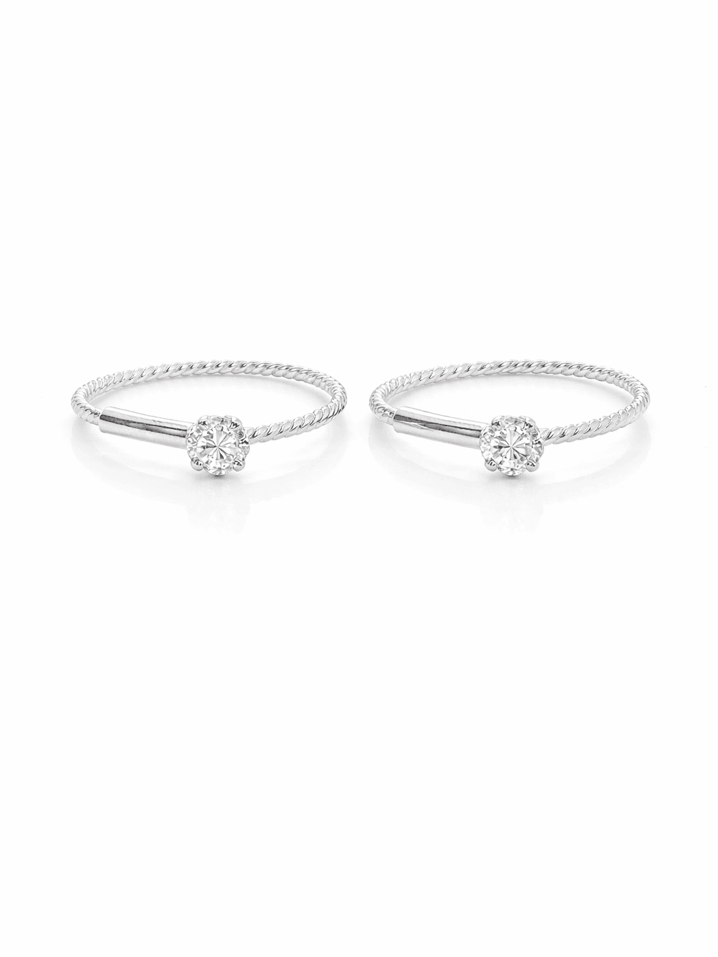 Dainty Sterling Silver Twisted Rope Hoops Earrings 