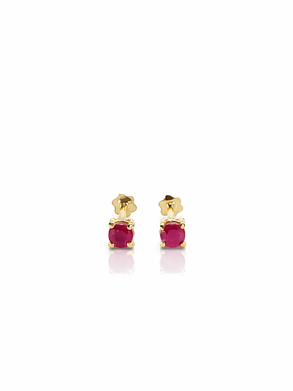 21K Gold Ruby Stud Tops Cute Fashion Jewelry for Girls