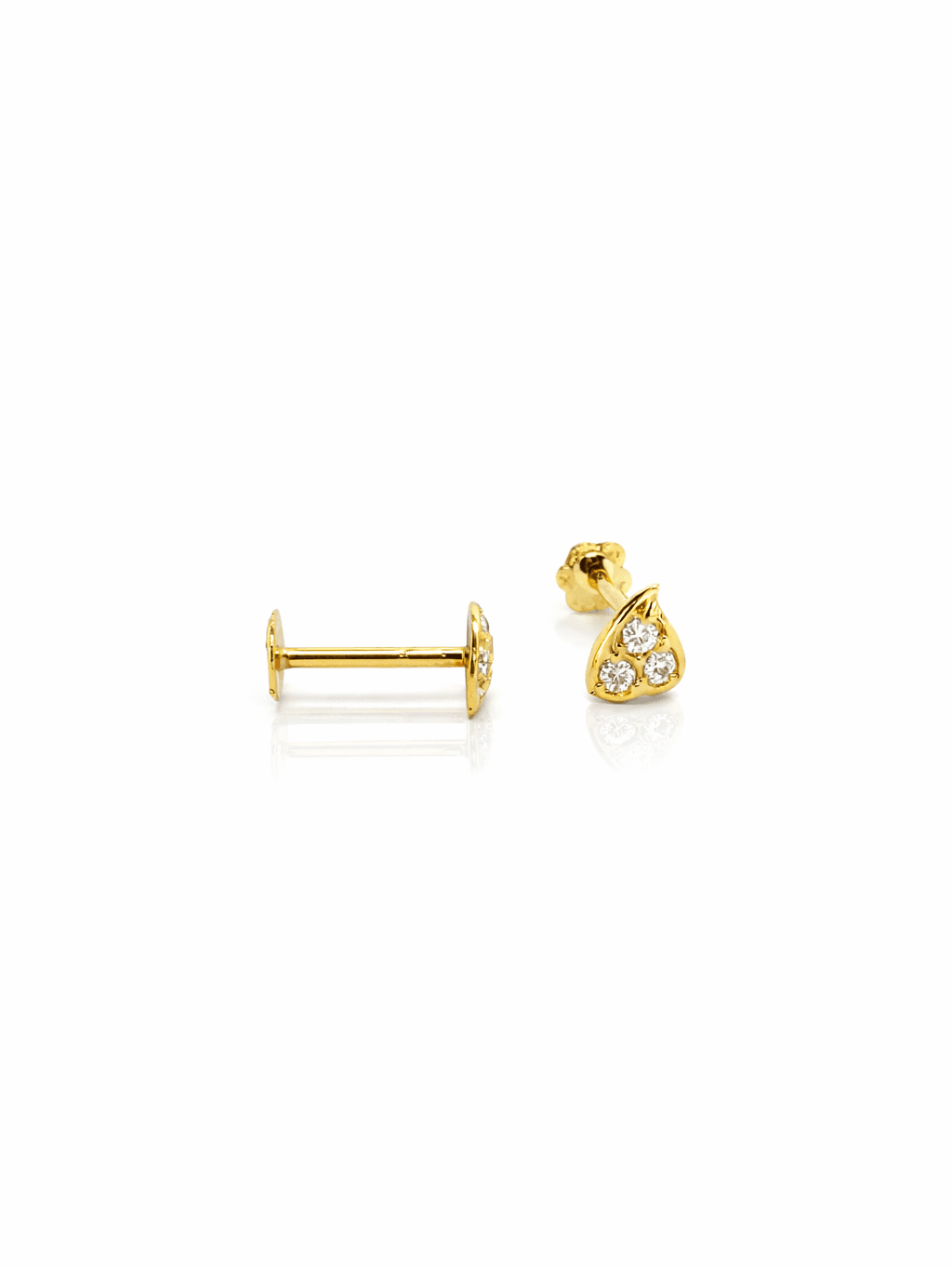 Gold Clover Cluster Stud Tops with Delicate Stones