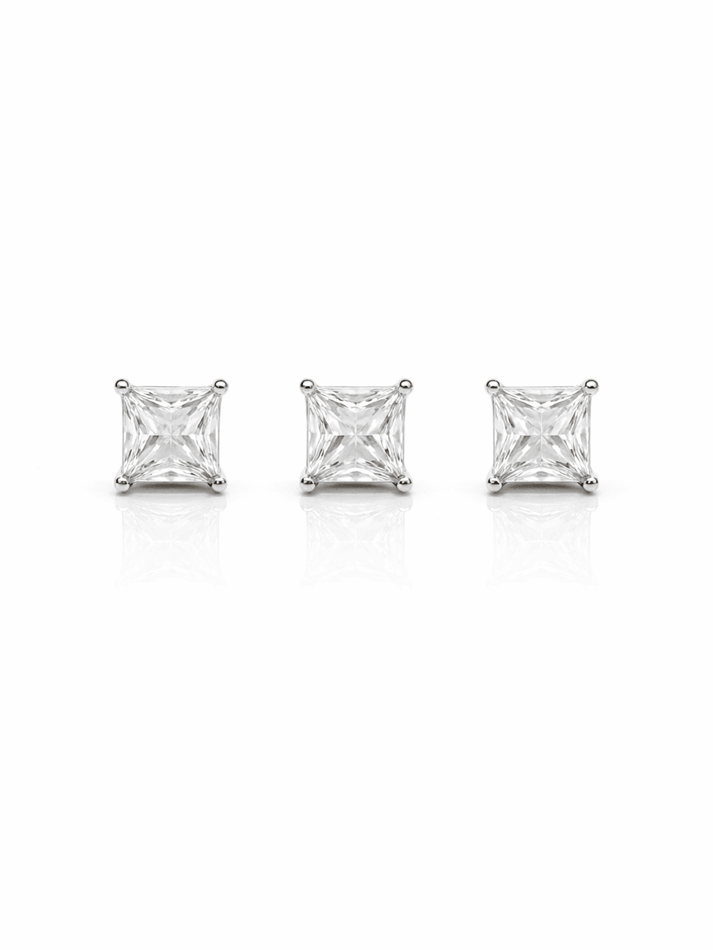 Sterling Silver Princess Cut Zircon Pendant Set Solitaire Design
