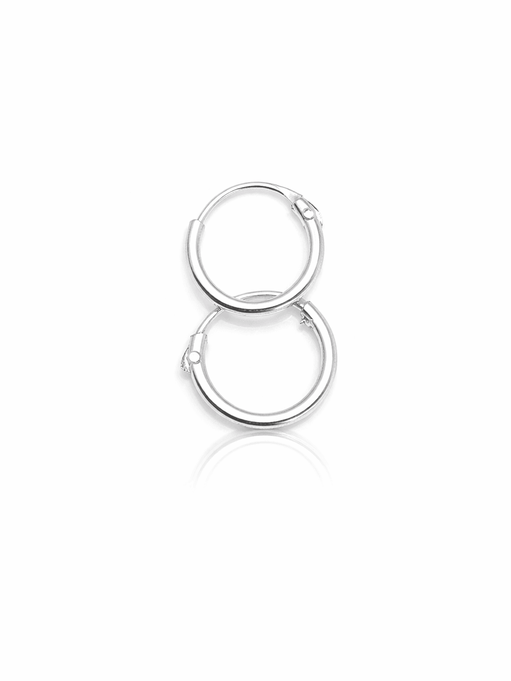 Classic Plain Sterling Silver Small Sleeper Hoop Earrings