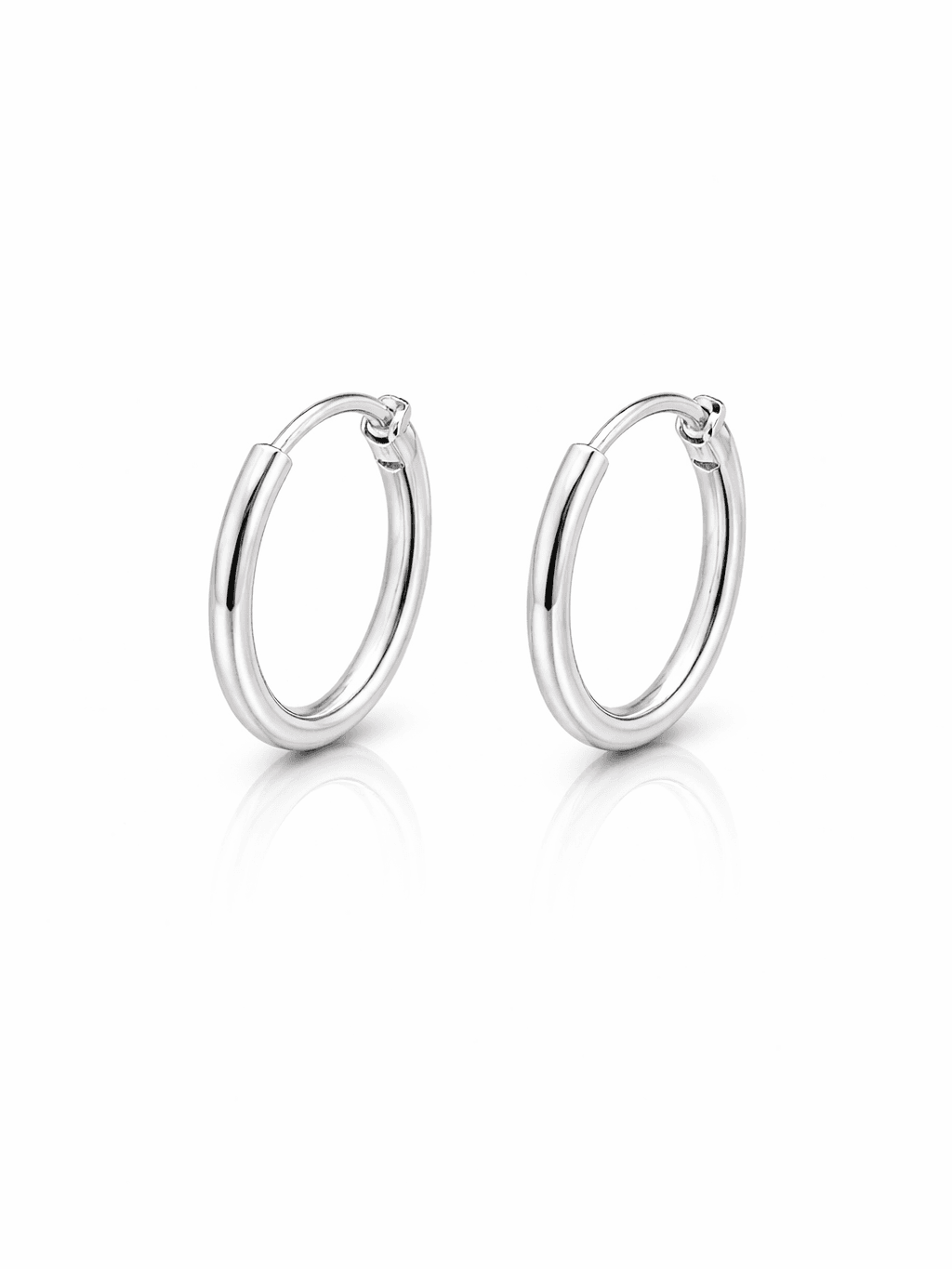 Classic Plain Sterling Silver Small Sleeper Hoop Earrings