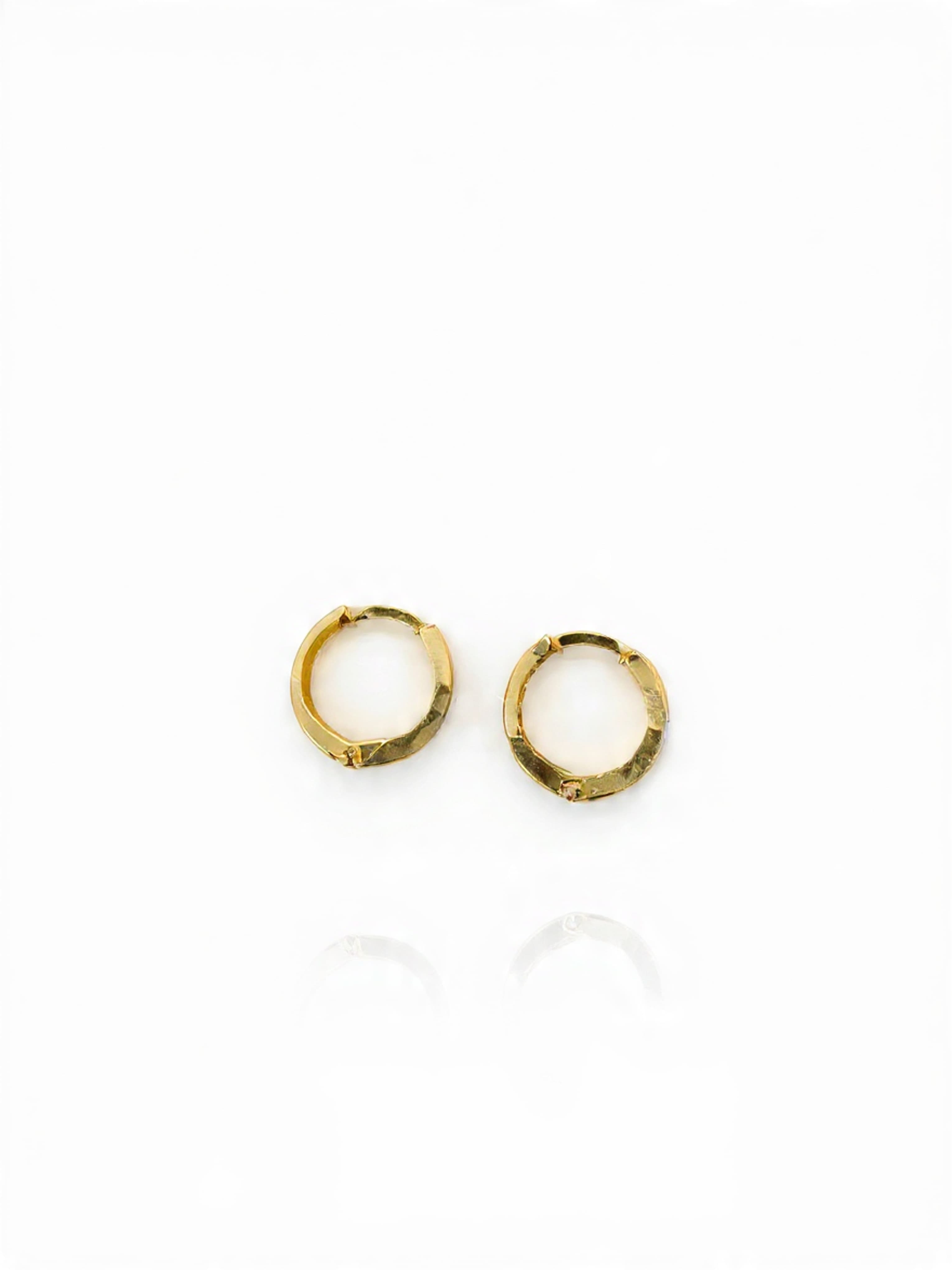 Gold Stardust Wide Huggie Earrings