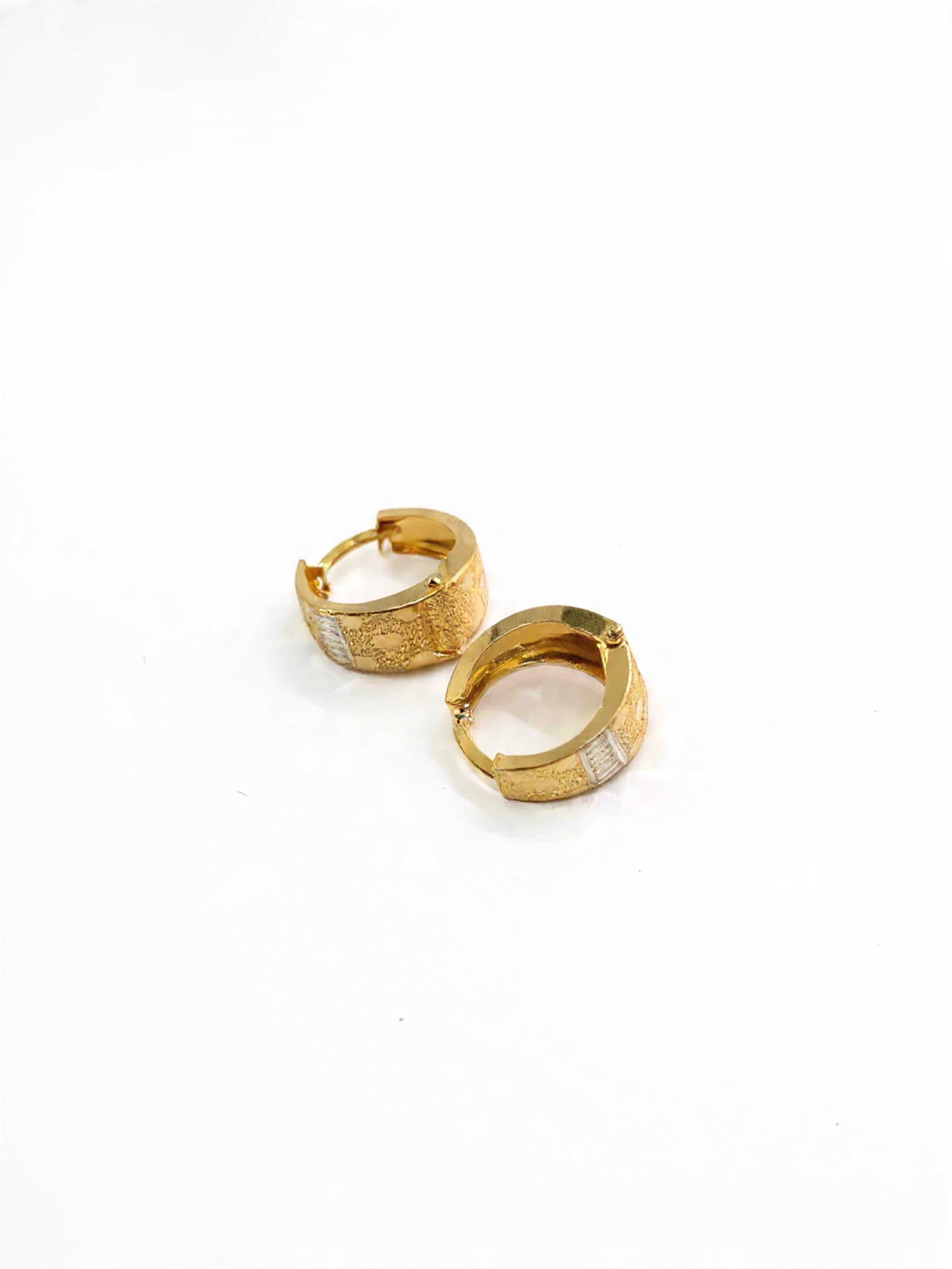 Gold Stardust Wide Huggie Earrings latest design in pakistan