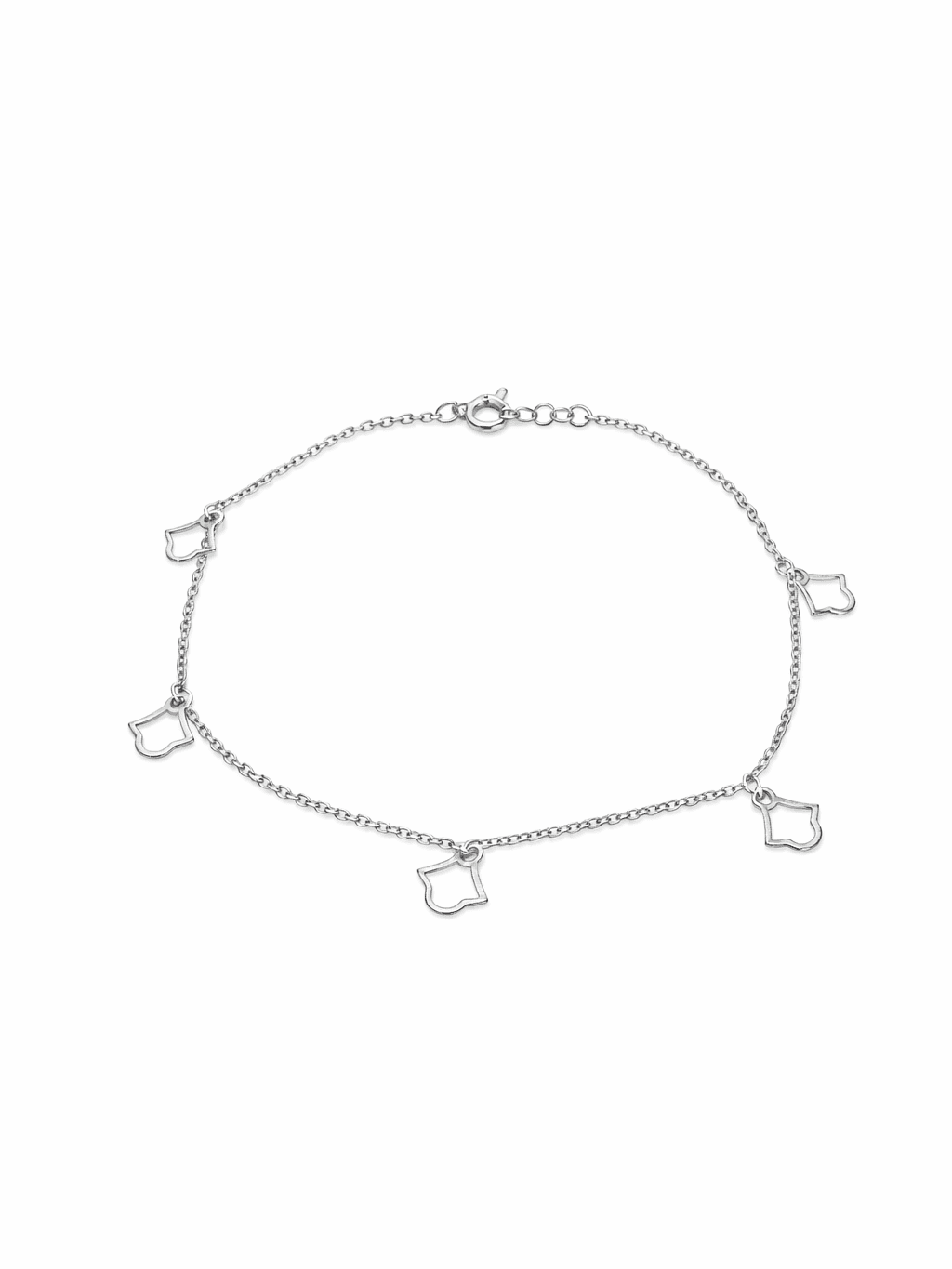 Silver Openwork Petal Charm Anklet Payal for Girls