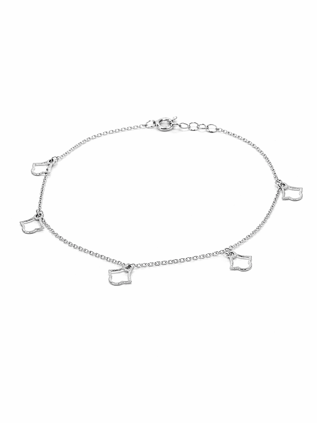 New 925 Sterling Silver Openwork Petal Charm Anklet Payal design for Girls in Pakistan