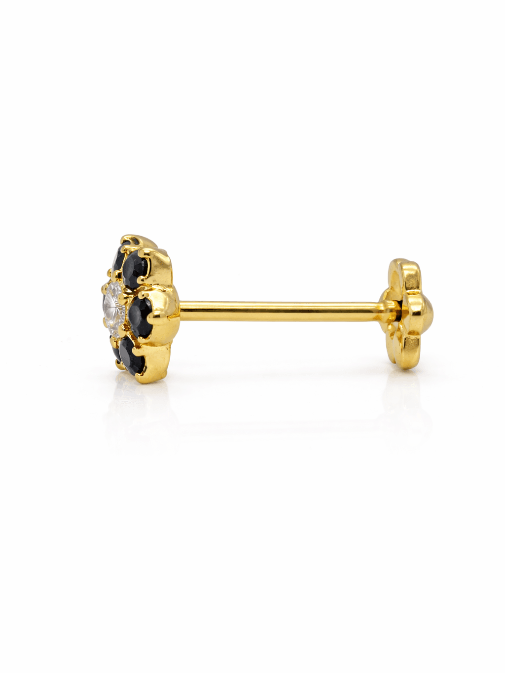 new Gold seven stone nose pin screw back mechanism in pakistan india and usa