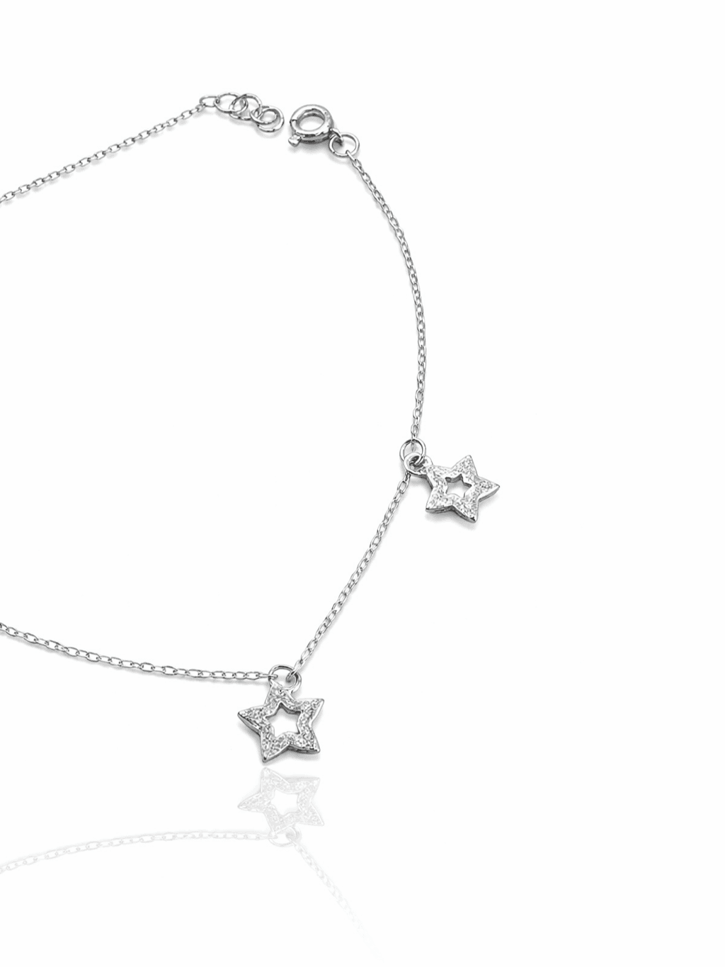 Silver Open Star Charm Anklet Payal for Girls