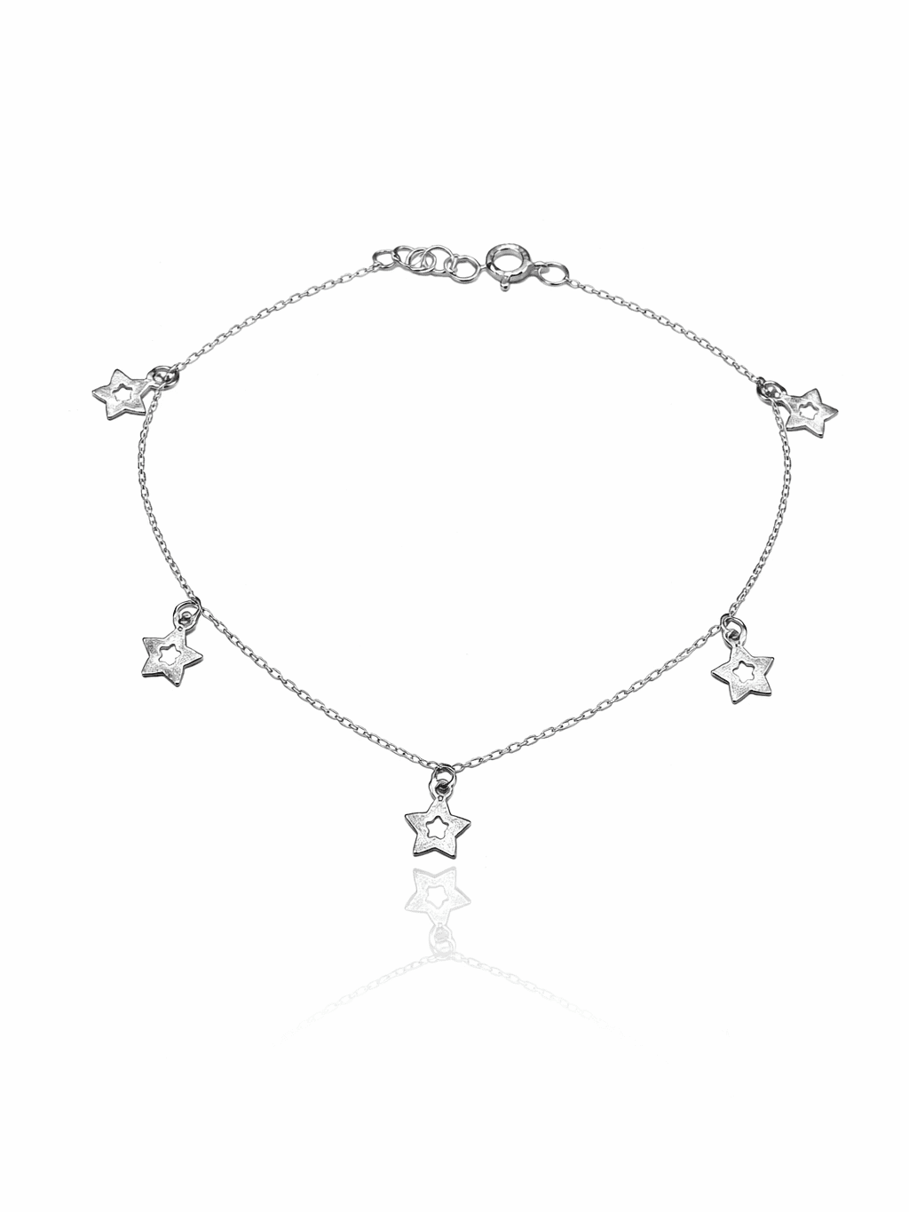 New 925 sterling Silver Open Star Charm Anklet Payal design for Girls in pakistan