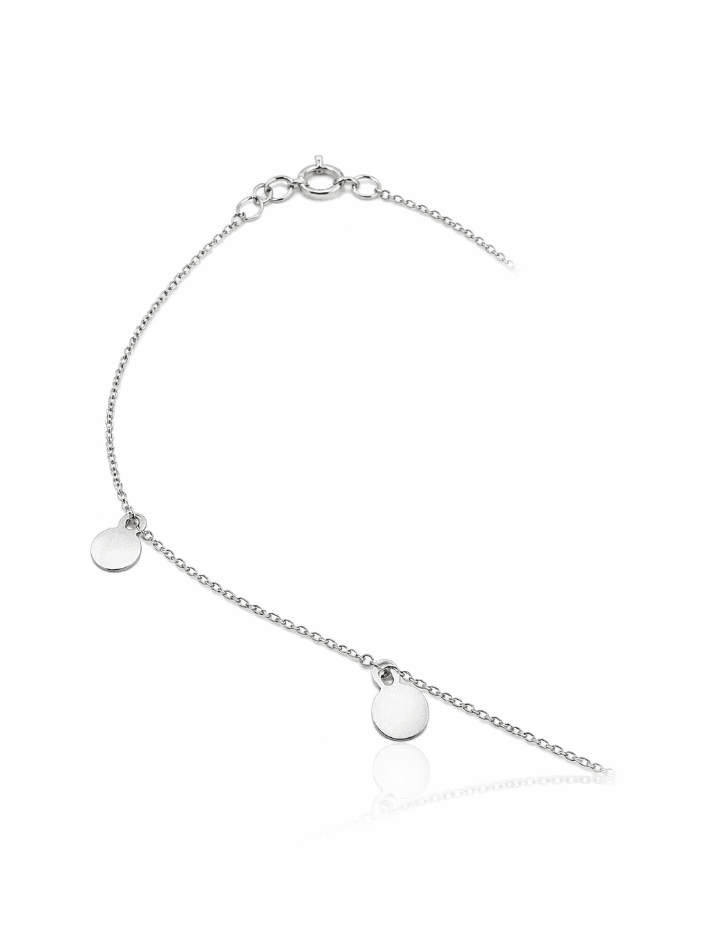 Silver Plain Coin Charm Anklet Payal Design for Girls