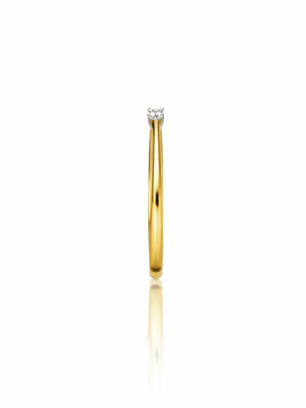 Gold Slim Band Natural Diamond Ring