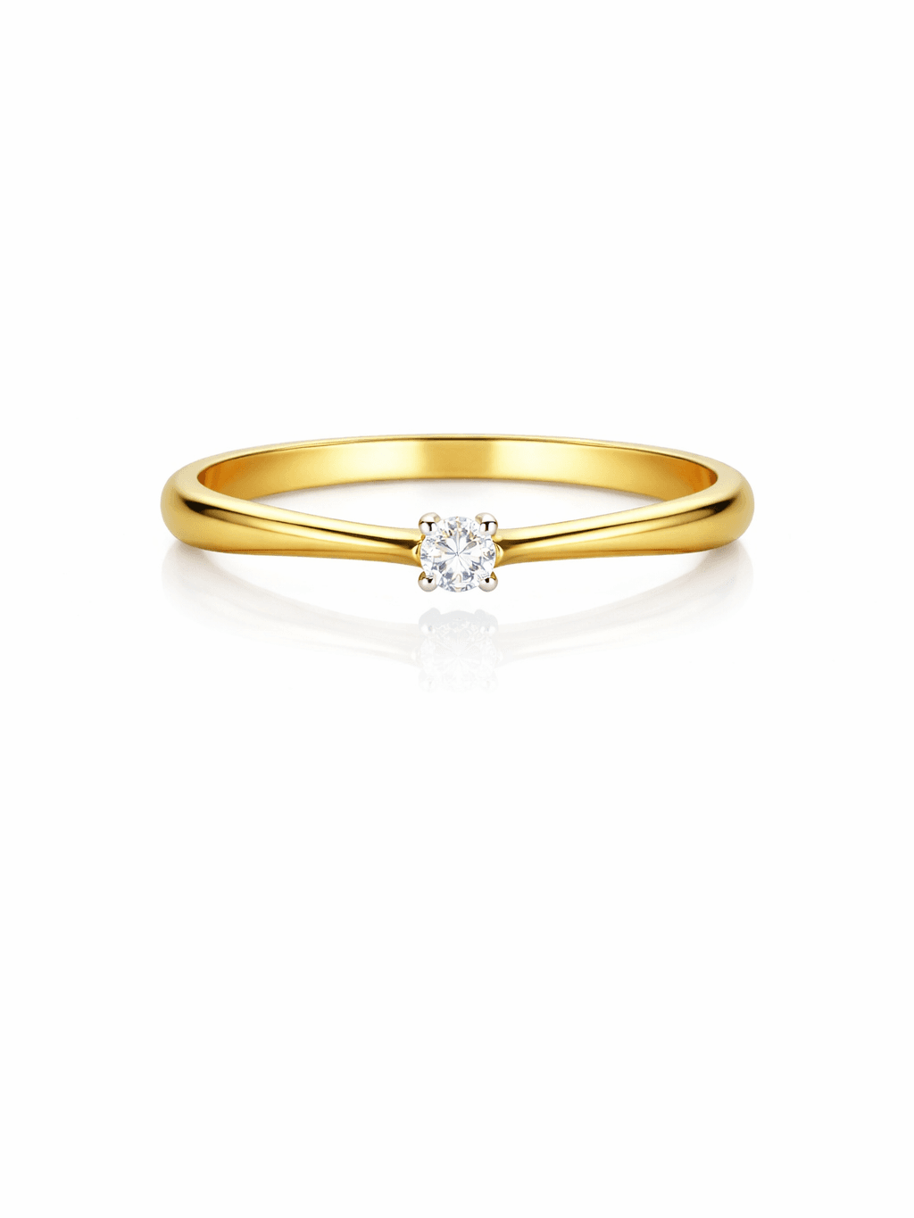 Gold Slim Band Natural Diamond Ring