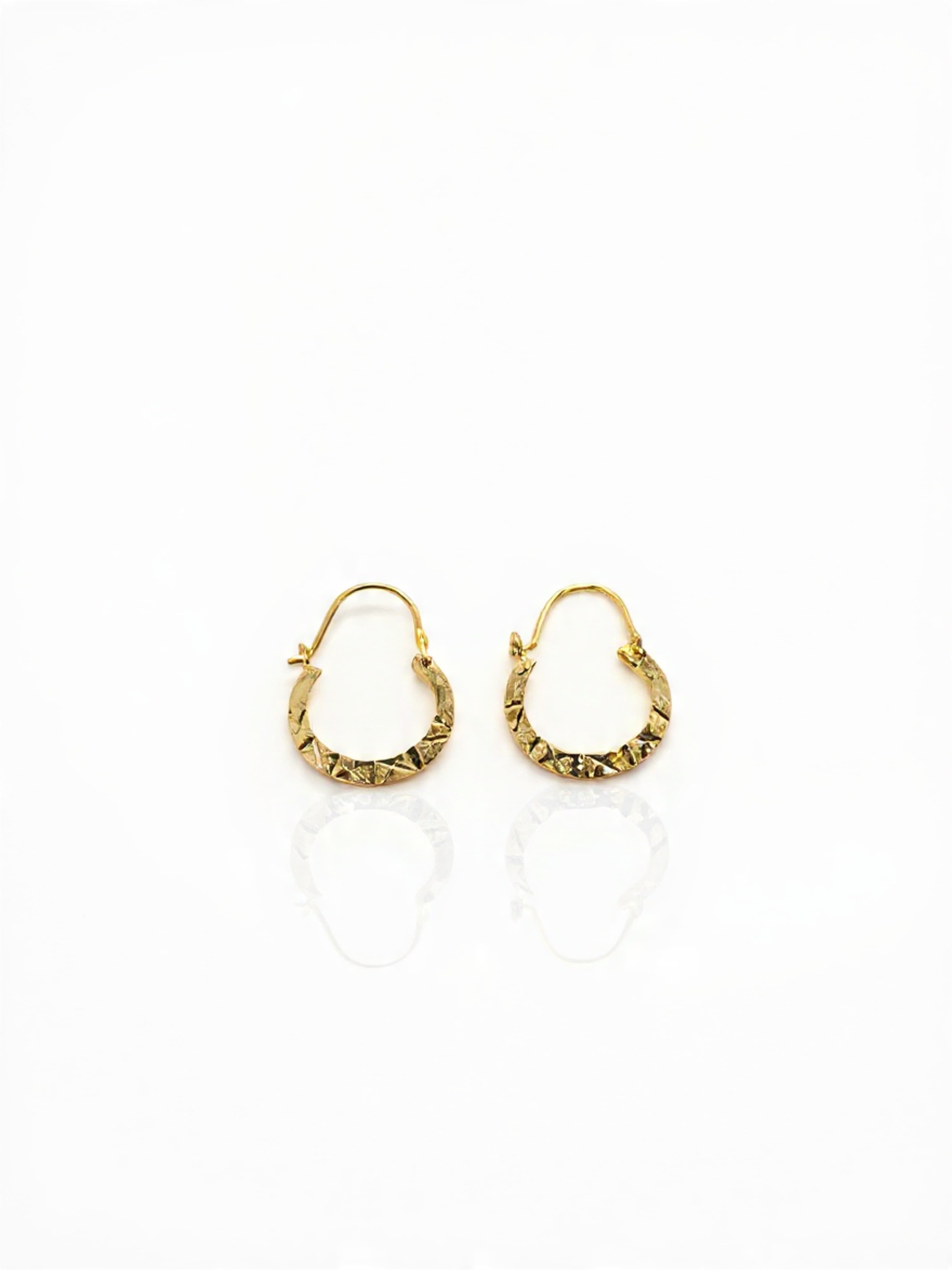 Gold Faceted Crescent Balli Earrings