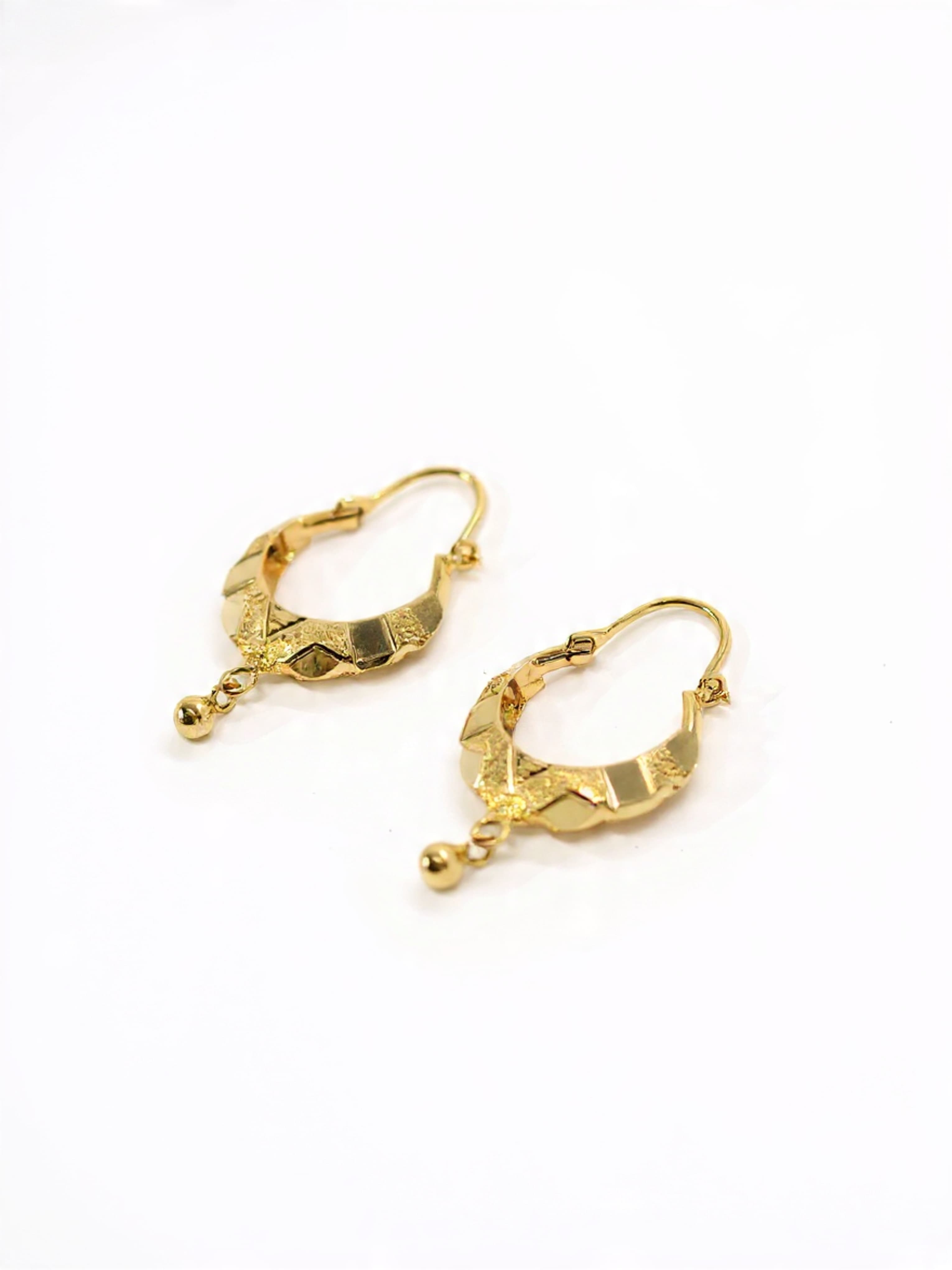 Gold Segmented Stardust Balli Earrings with Drop