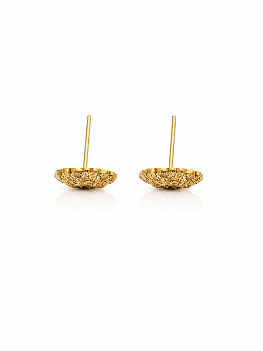 Gold Floral Filigree Black Lacquer Stud Tops