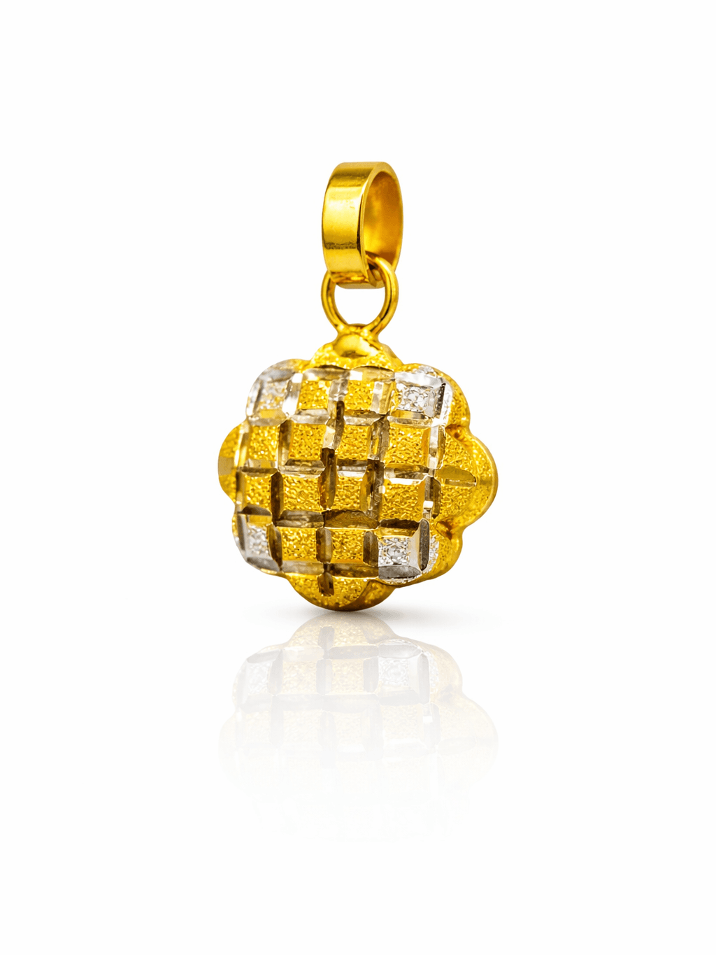 New Gold Two-Tone Stardust Checkerboard locket Pendant design in pakistan