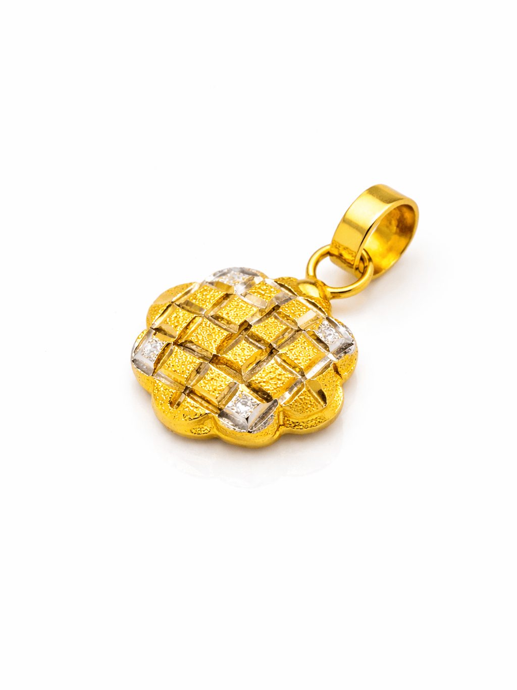 New Gold Two-Tone Stardust Checkerboard locket Pendant design in pakistan
