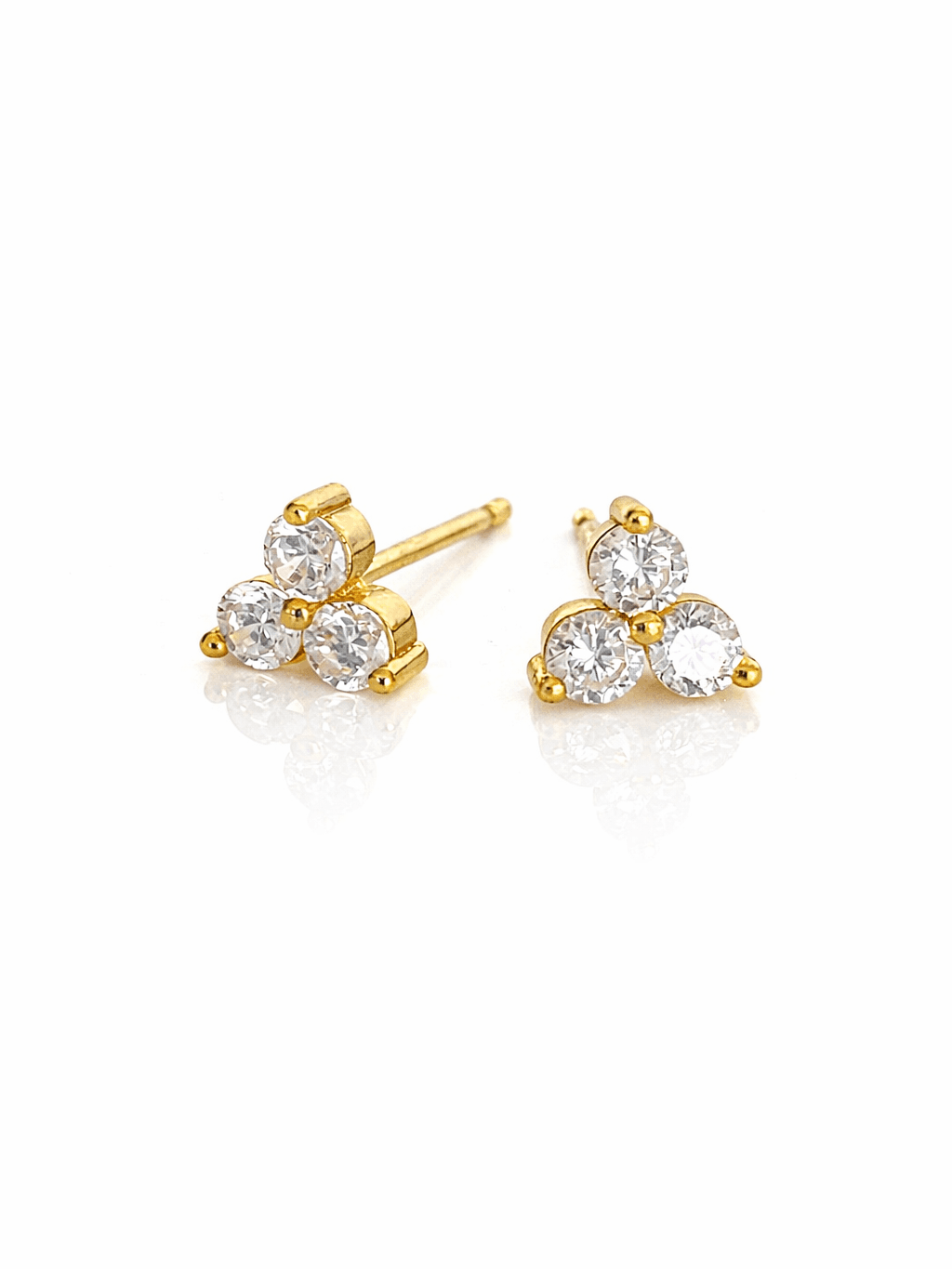 New Gold Three Stone Zircon Cluster Stud Tops Design for girls in pakistan and usa